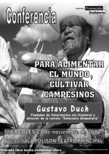   Charla "Para alimentar el mundo, cultivar campesinos" con Gustavo Duch.  